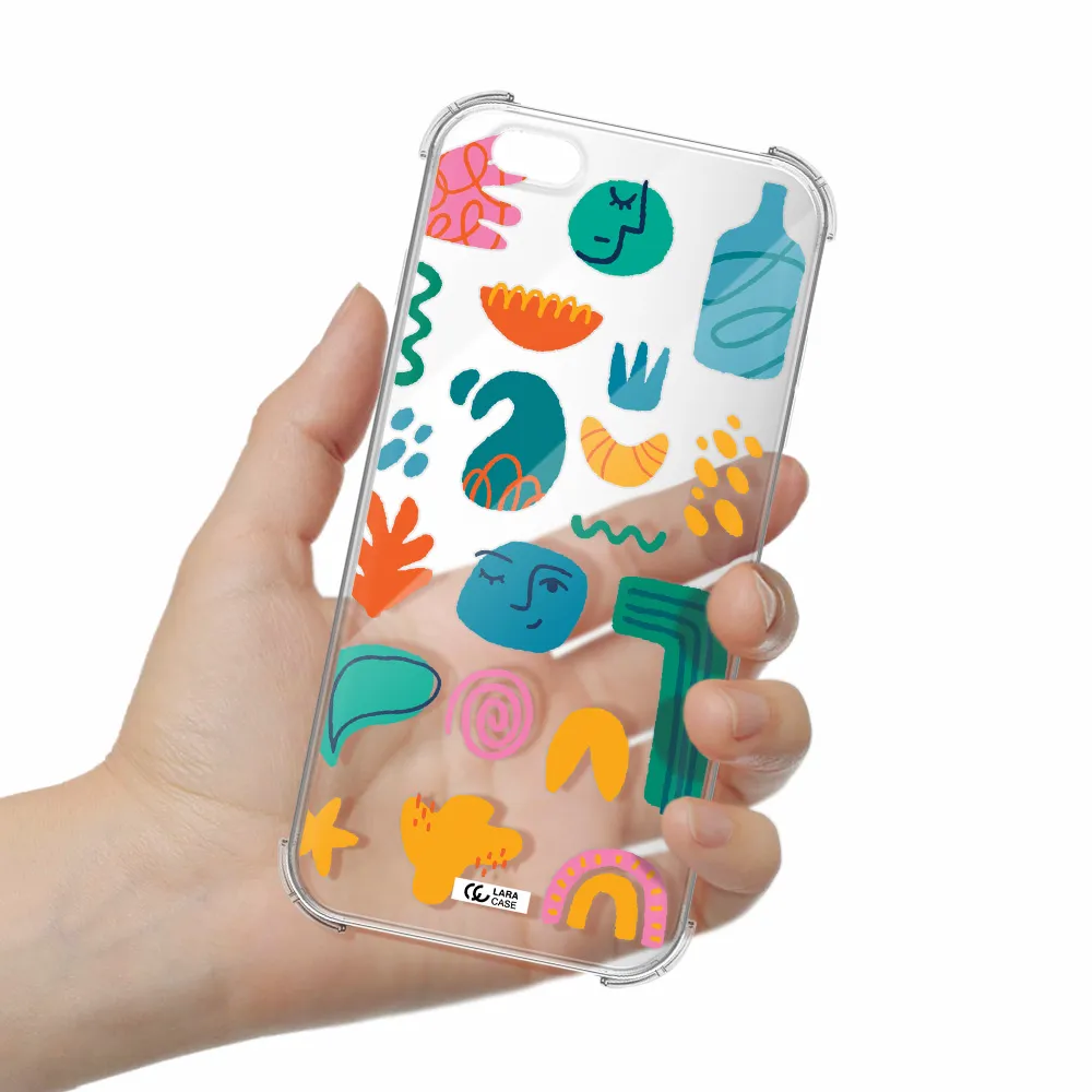 a collection of colorful shapes Apple iPhone 6 plus Clear PC Case