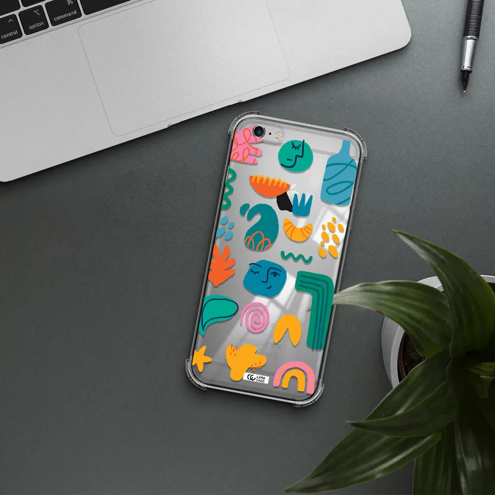a collection of colorful shapes Apple iPhone 6 plus Clear PC Case