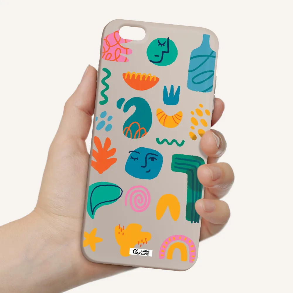 a collection of colorful shapes Apple iPhone 6 plus Silicone Stone Case