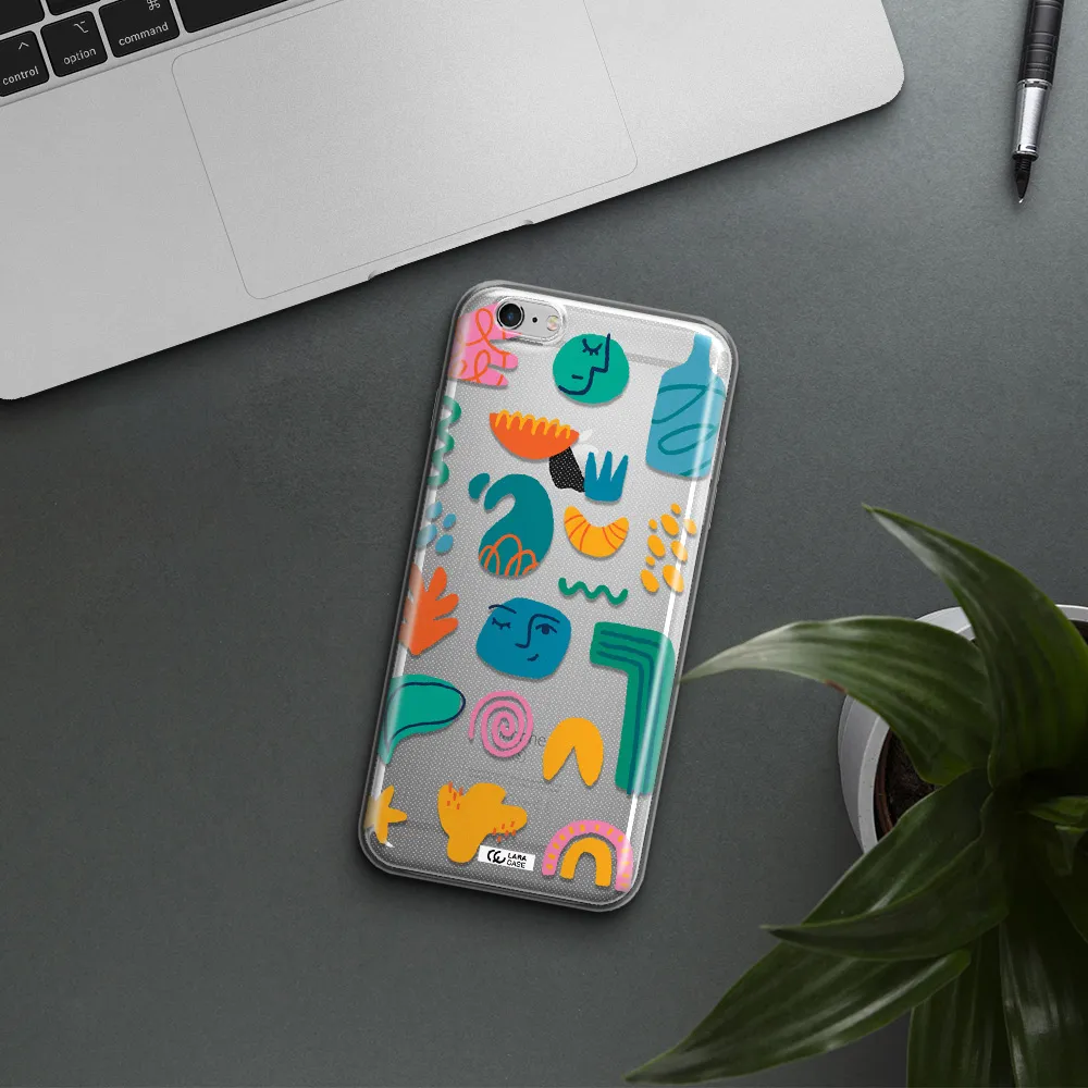 a collection of colorful shapes Apple iPhone 6 s plus Clear TPU Case