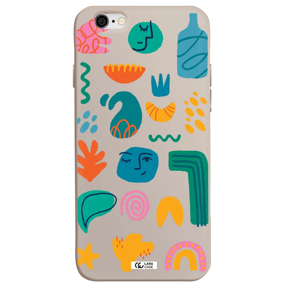 a collection of colorful shapes Apple iPhone 6 Silicone Stone Case