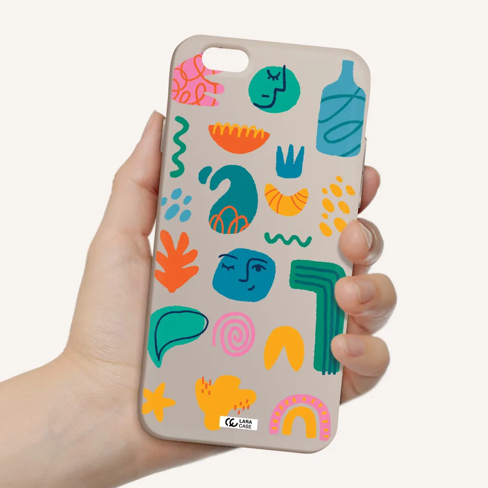 a collection of colorful shapes Apple iPhone 6 Silicone Stone Case