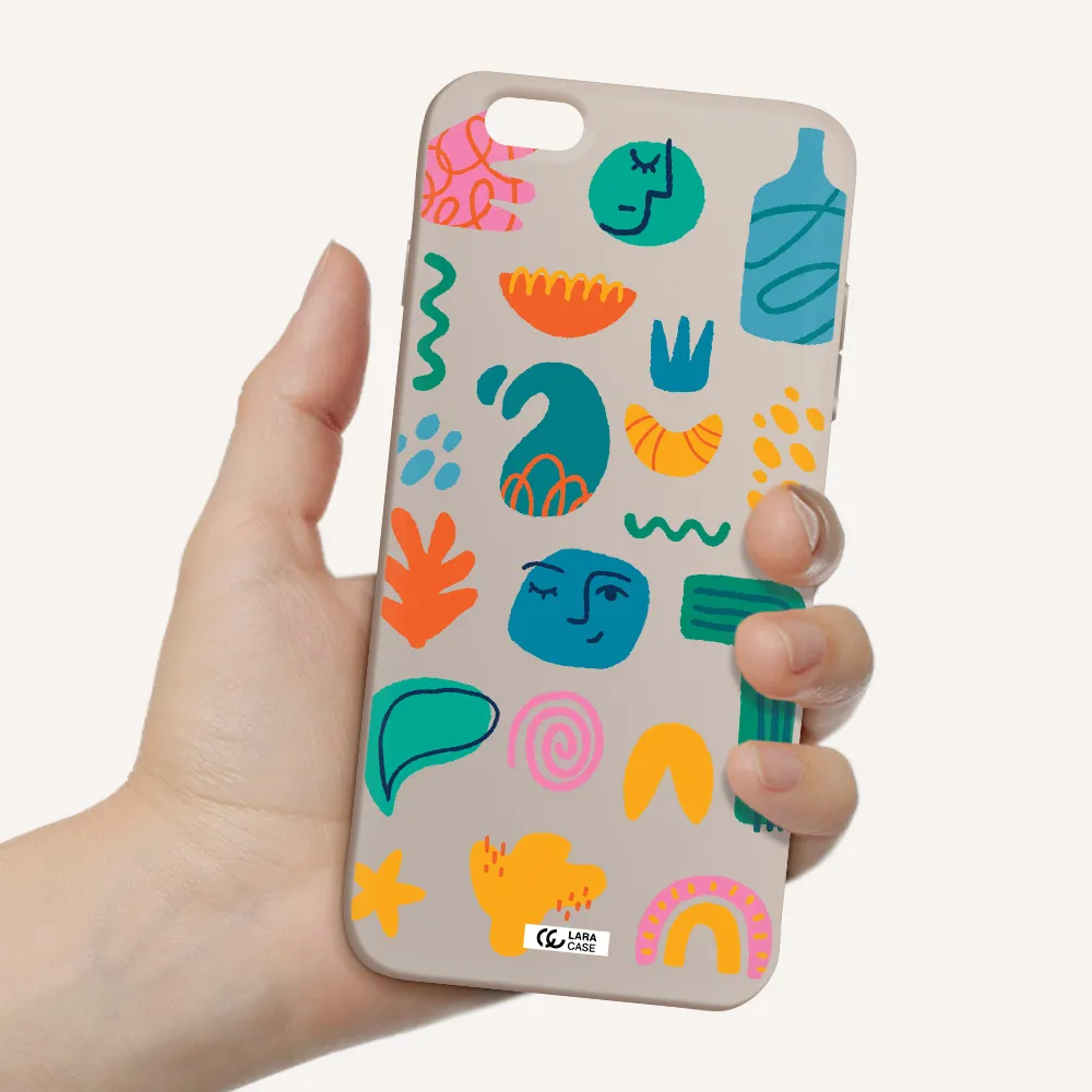 a collection of colorful shapes Apple iPhone 6S Silicone Stone Case