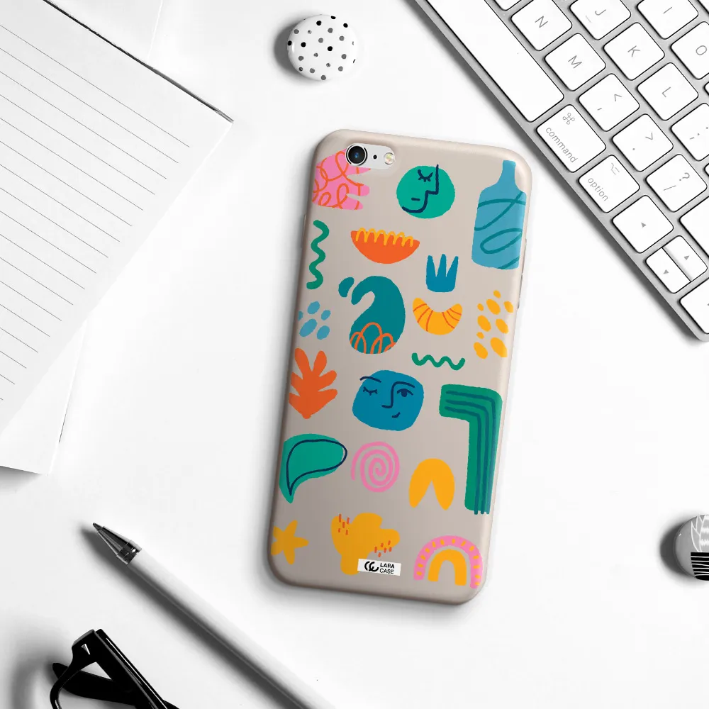 a collection of colorful shapes Apple iPhone 6S Silicone Stone Case