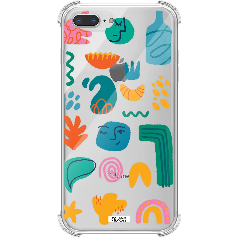 a collection of colorful shapes Apple iPhone 7 plus Clear PC Case