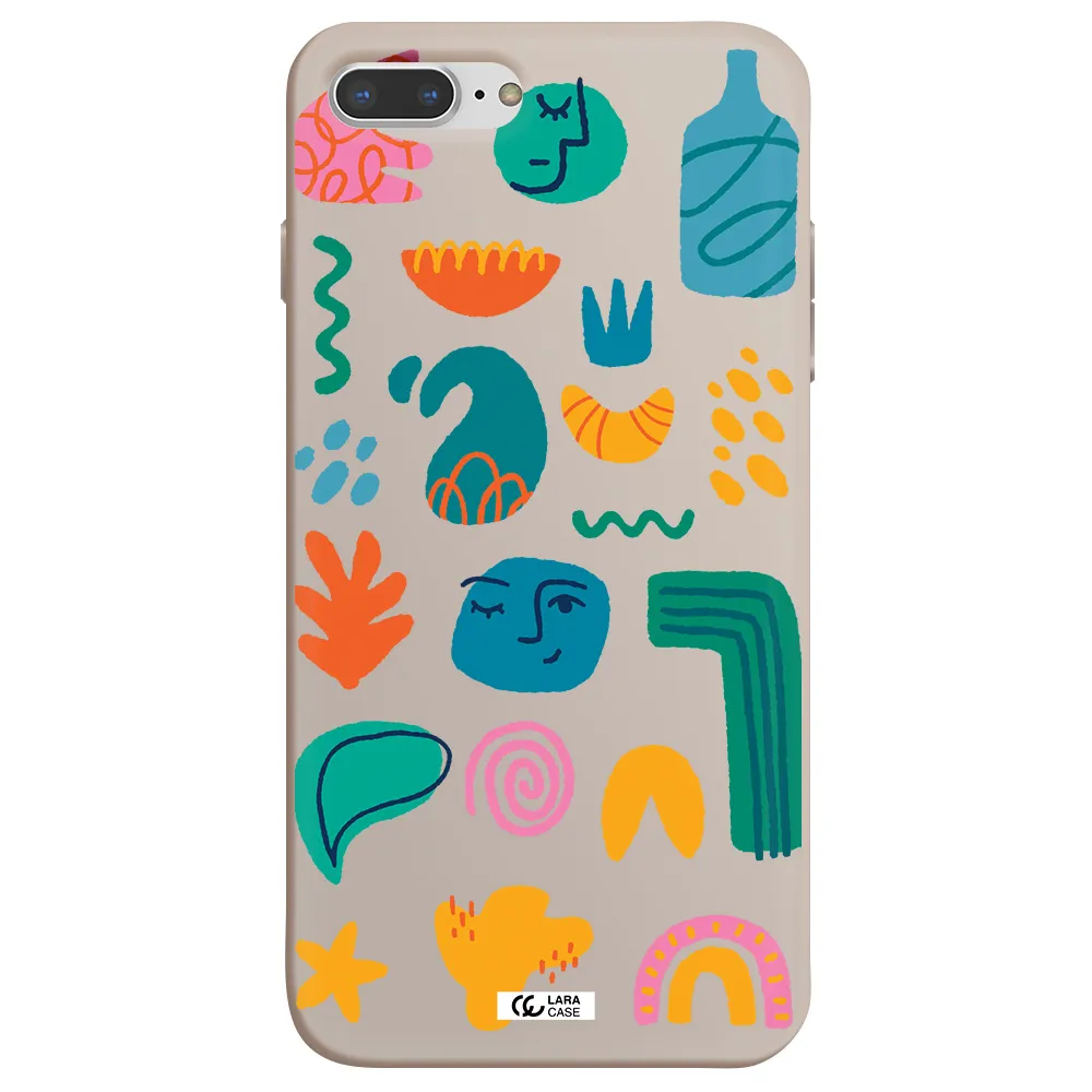 a collection of colorful shapes Apple iPhone 7 plus Silicone Stone Case