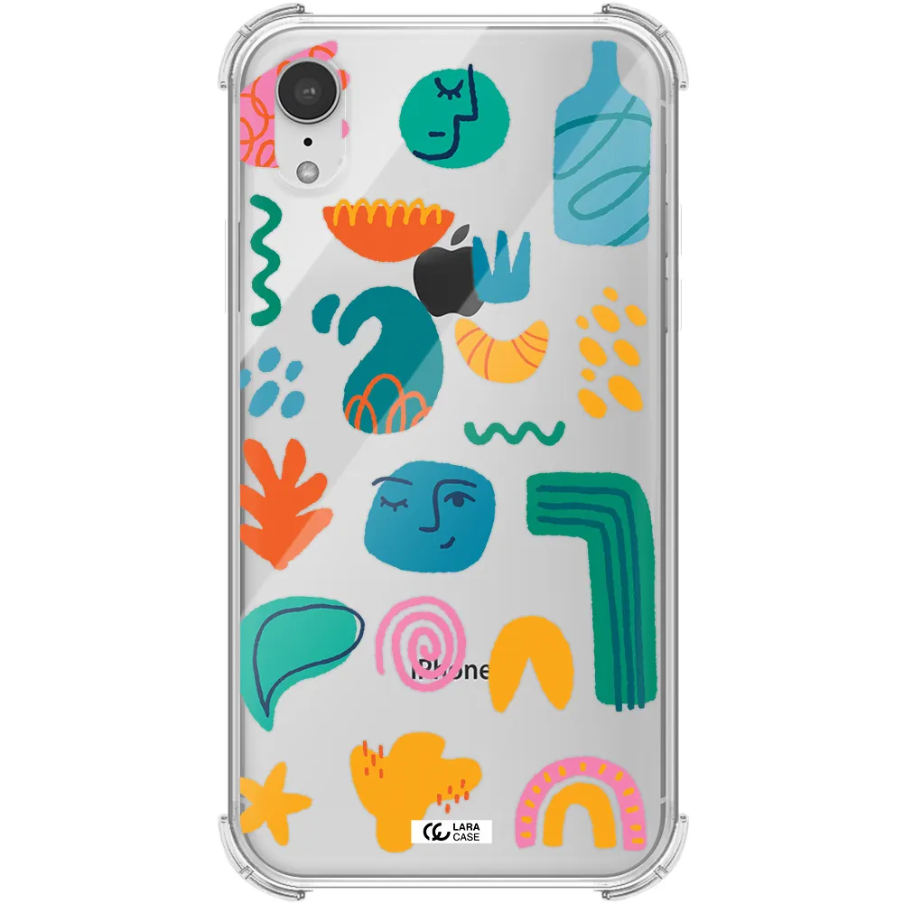 a collection of colorful shapes Apple iPhone XR Clear PC Case