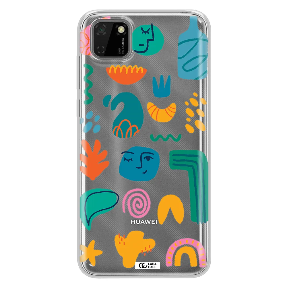 a collection of colorful shapes Huawei Honor 9S Clear TPU Case