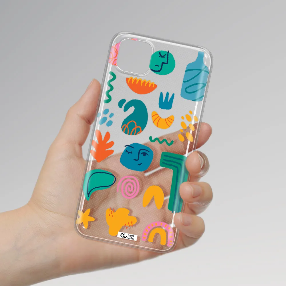 a collection of colorful shapes Huawei Honor 9S Clear TPU Case