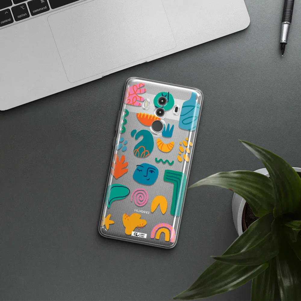 a collection of colorful shapes Huawei Mate 10 Clear TPU Case