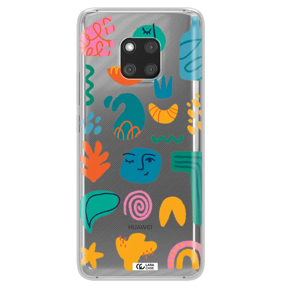 a collection of colorful shapes Huawei Mate 20 Pro Clear TPU Case
