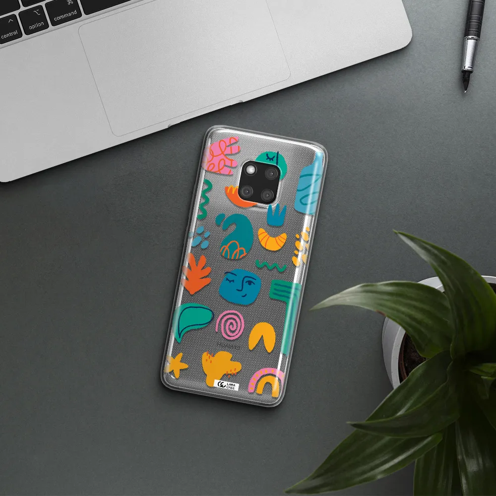 a collection of colorful shapes Huawei Mate 20 Pro Clear TPU Case