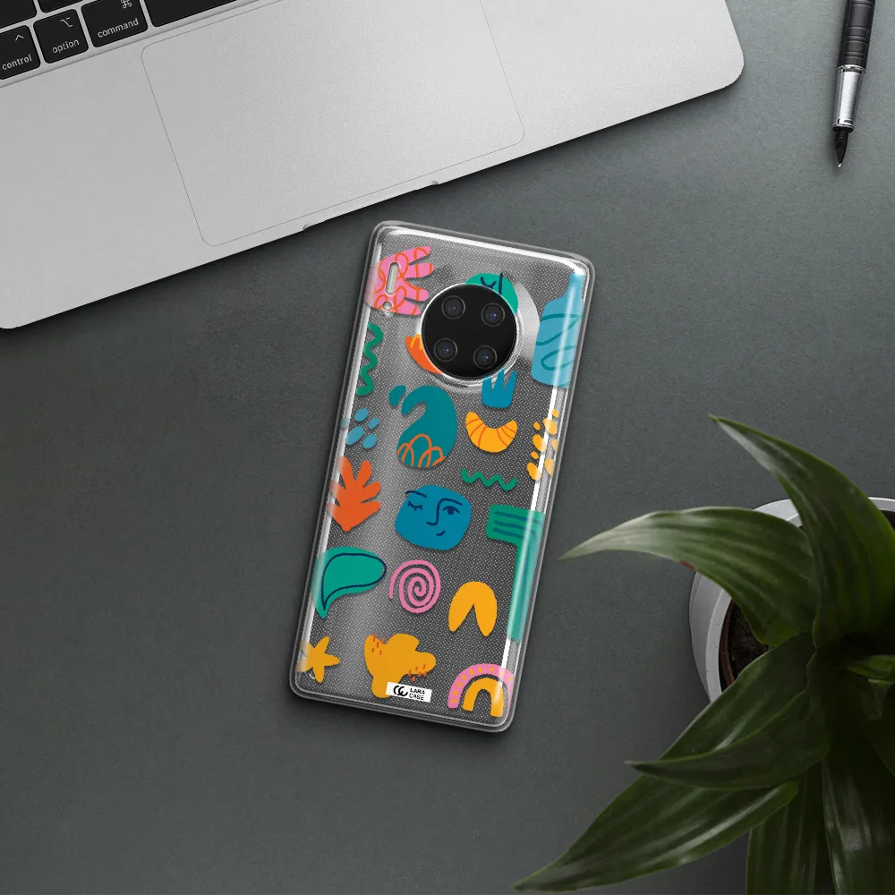 a collection of colorful shapes Huawei Mate 30 Pro Clear TPU Case