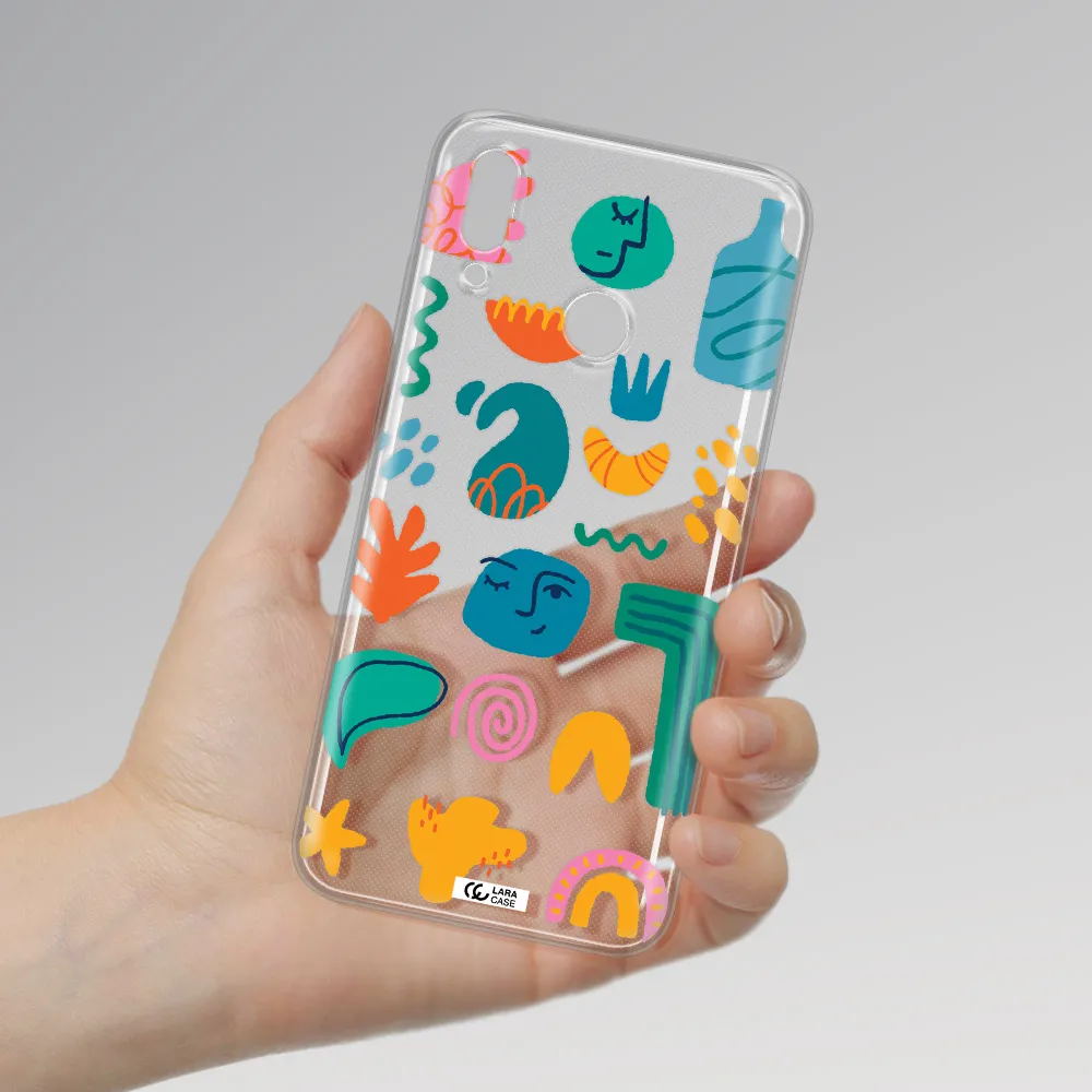a collection of colorful shapes Huawei P Smart 2019 Clear TPU Case