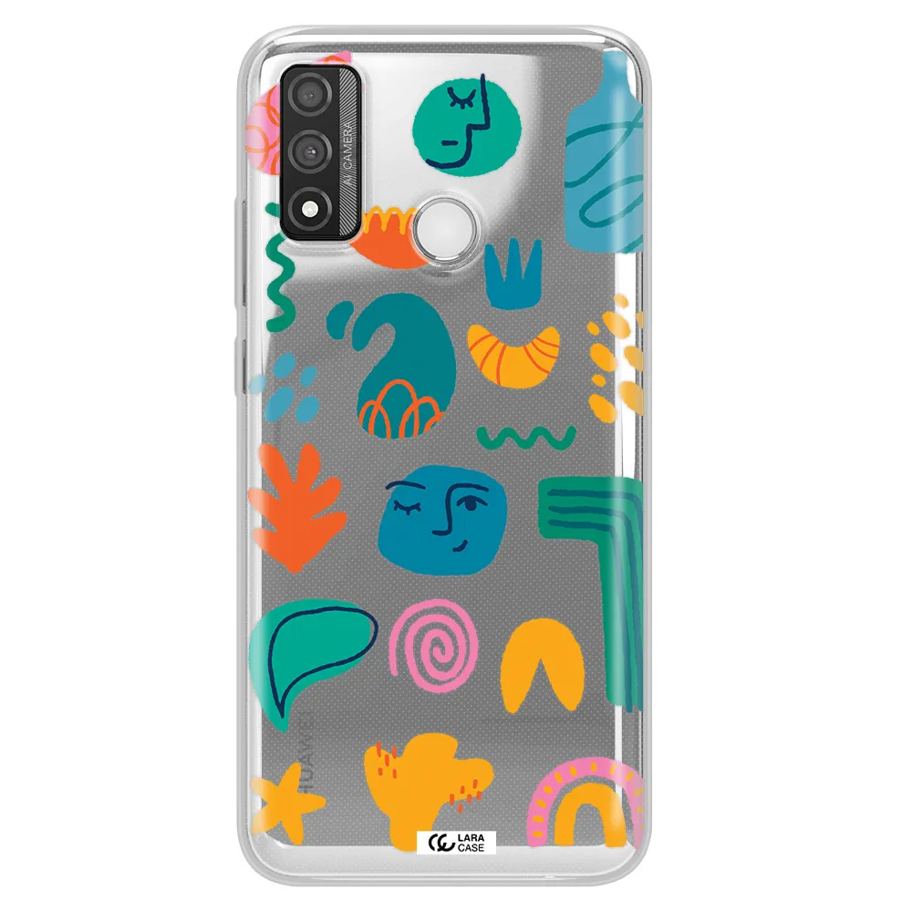 a collection of colorful shapes Huawei P Smart 2020 Clear TPU Case