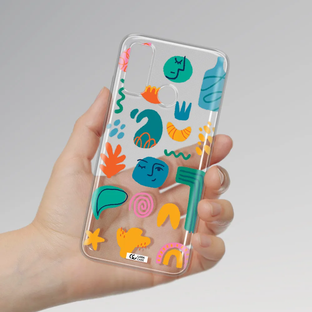 a collection of colorful shapes Huawei P Smart 2020 Clear TPU Case