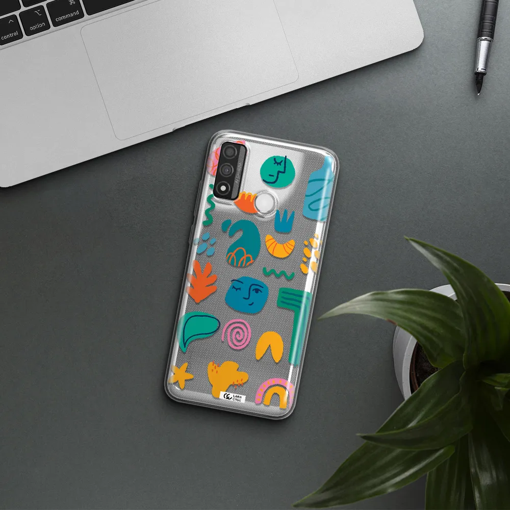 a collection of colorful shapes Huawei P Smart 2020 Clear TPU Case