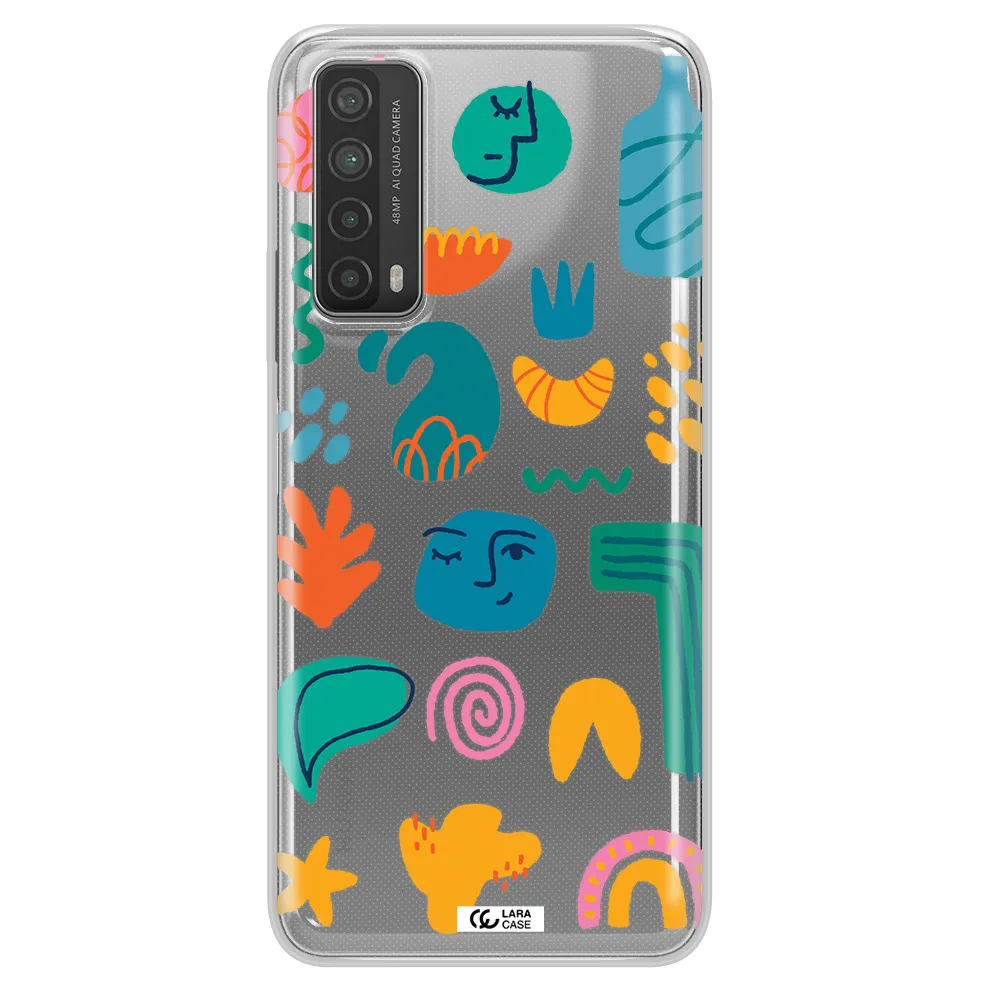 a collection of colorful shapes Huawei P Smart 2021 Clear TPU Case