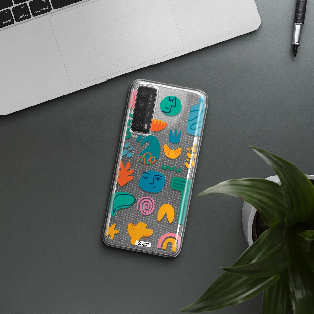 a collection of colorful shapes Huawei P Smart 2021 Clear TPU Case