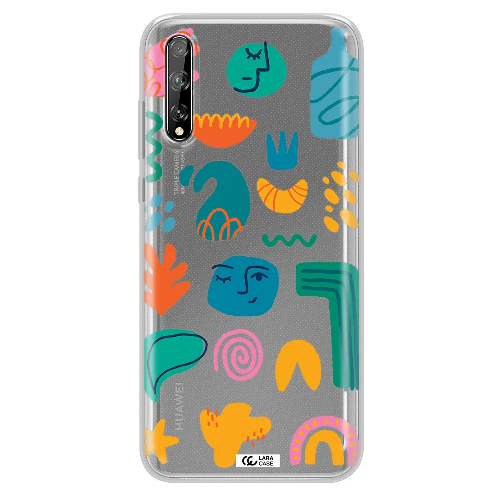 a collection of colorful shapes Huawei P Smart S Clear TPU Case