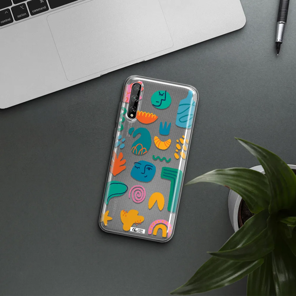 a collection of colorful shapes Huawei P Smart S Clear TPU Case