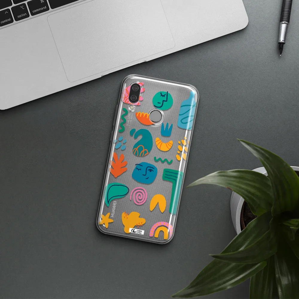 a collection of colorful shapes Huawei P20 Lite Clear TPU Case