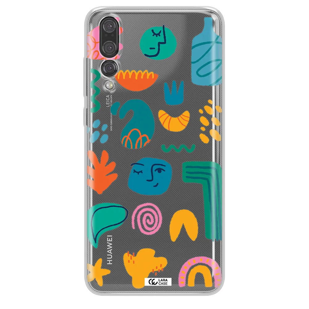 a collection of colorful shapes Huawei P20 Pro Clear TPU Case