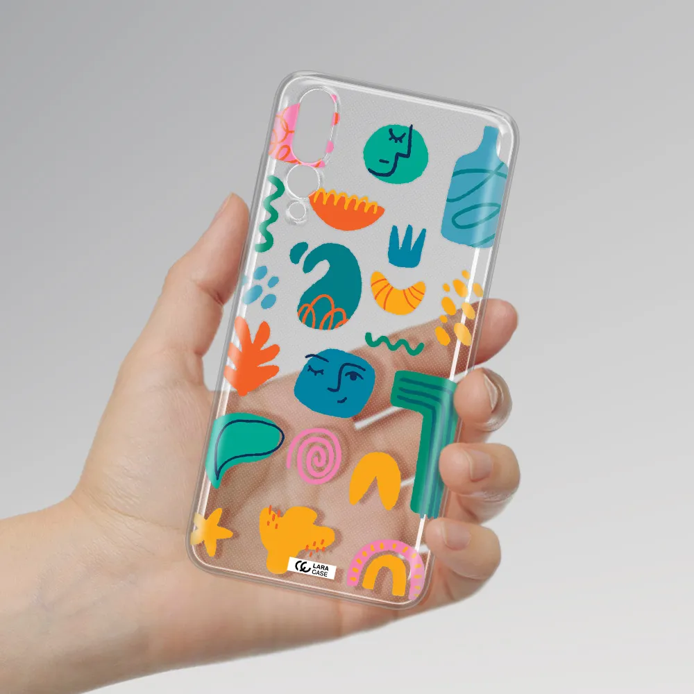 a collection of colorful shapes Huawei P20 Pro Clear TPU Case