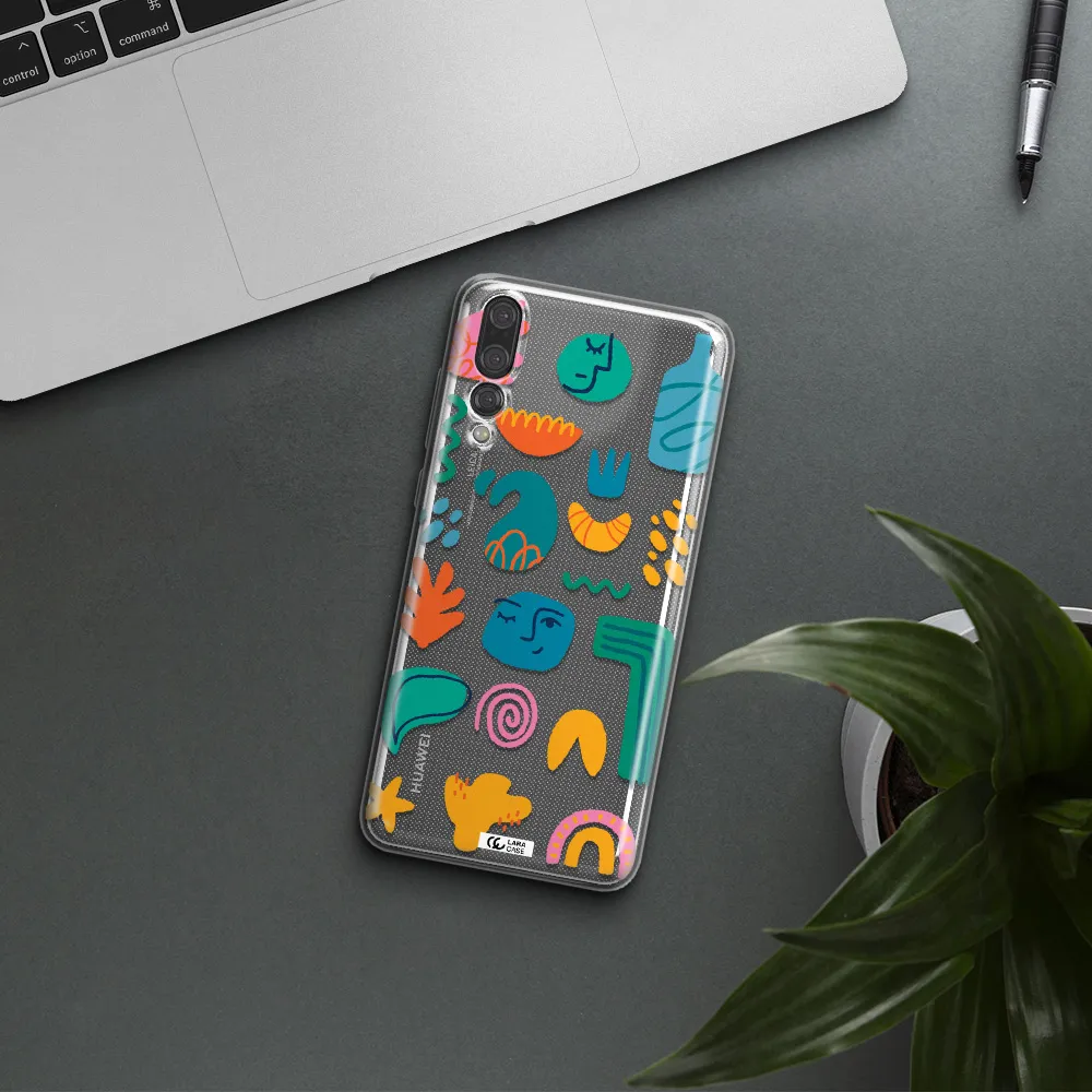 a collection of colorful shapes Huawei P20 Pro Clear TPU Case
