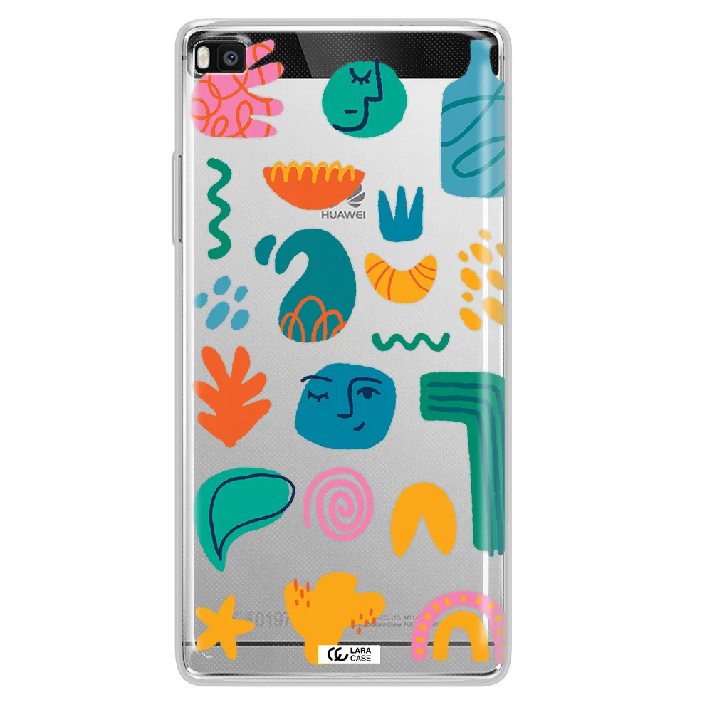 a collection of colorful shapes Huawei P8 Clear TPU Case