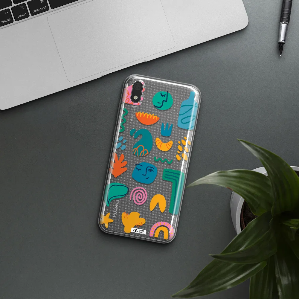 a collection of colorful shapes Huawei Y5 2019 Clear TPU Case