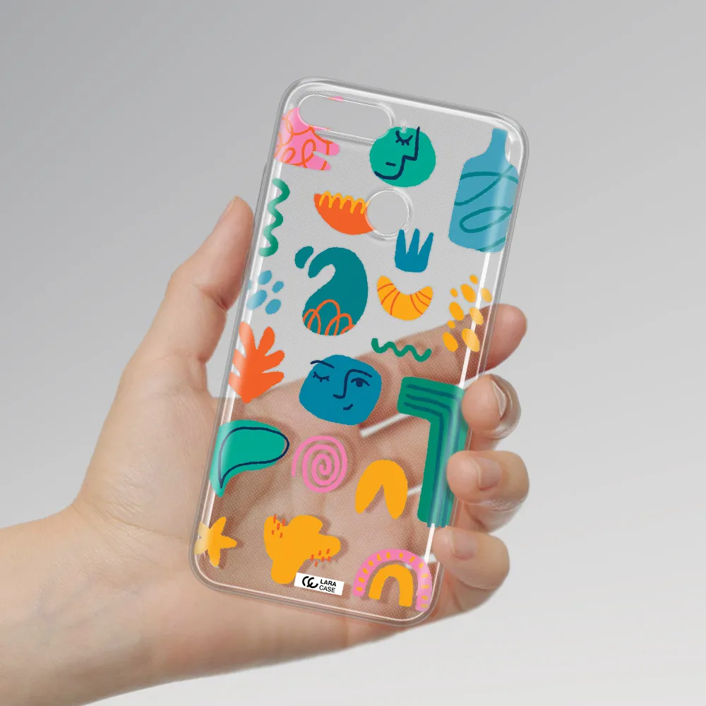 a collection of colorful shapes Huawei Y6 Prime 2018 Clear TPU Case