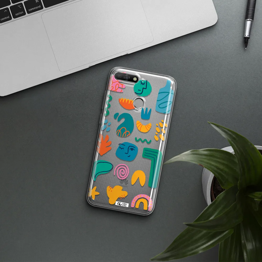 a collection of colorful shapes Huawei Y6 Prime 2018 Clear TPU Case
