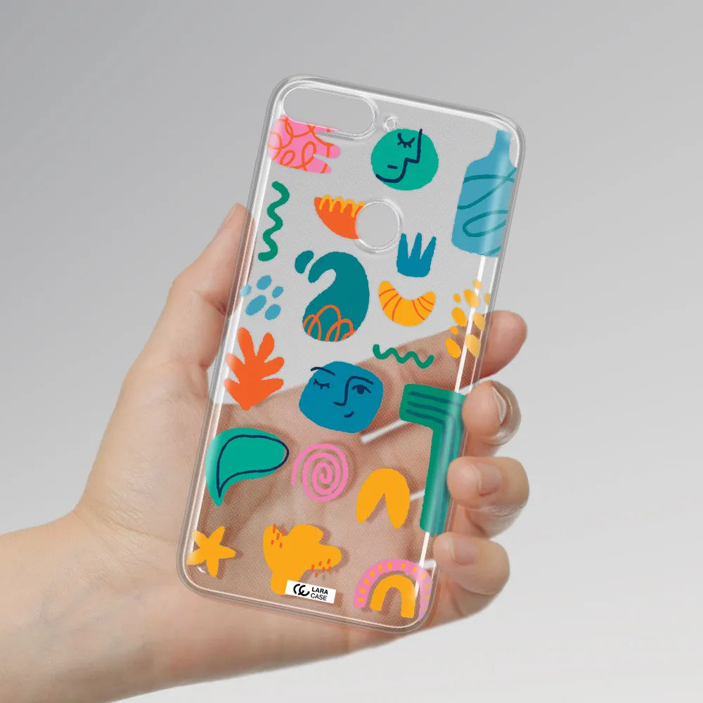 a collection of colorful shapes Huawei Y7 Prime 2018 Clear TPU Case