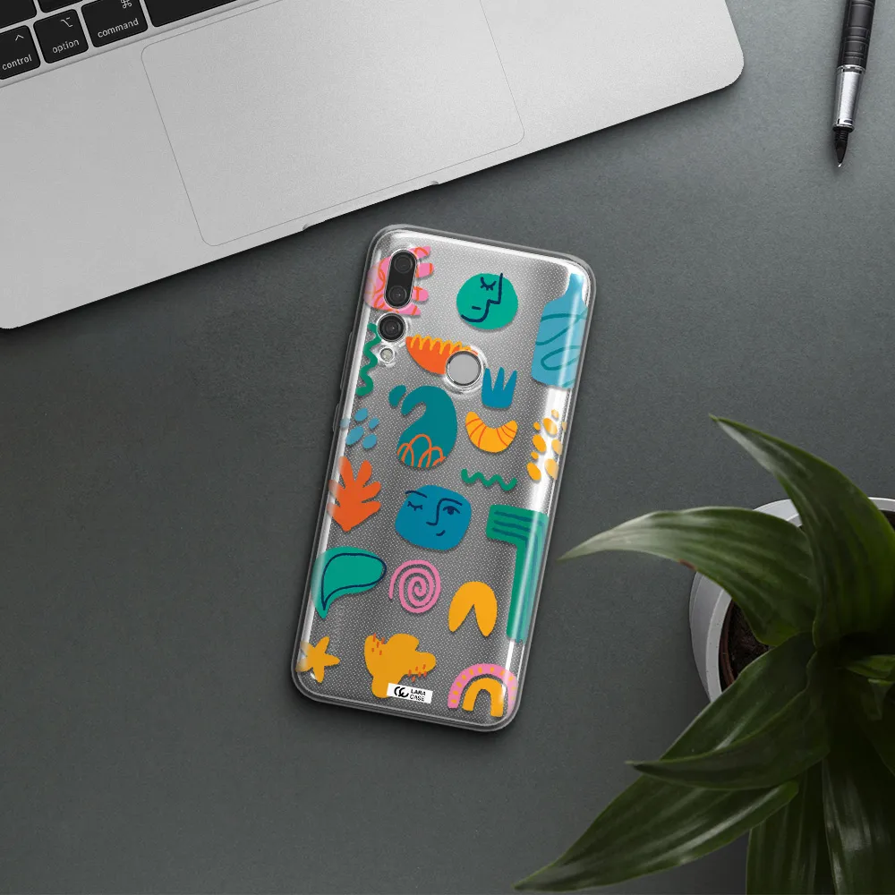 a collection of colorful shapes Huawei Y9 Prime 2019 Clear TPU Case