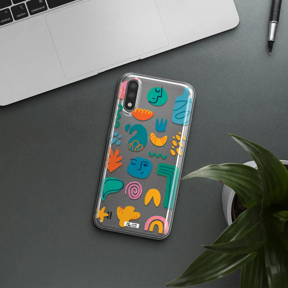 a collection of colorful shapes Samsung A01 Clear TPU Case