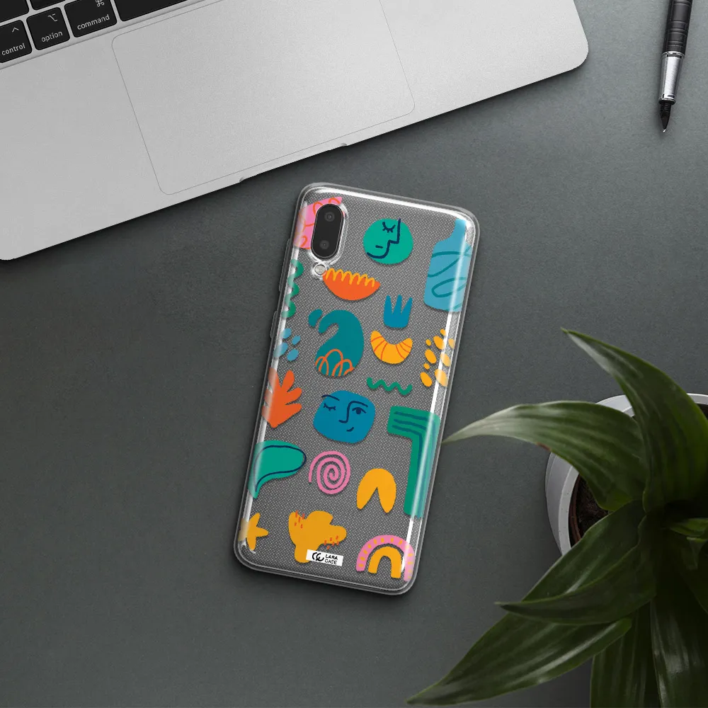 a collection of colorful shapes Samsung A02 Clear TPU Case