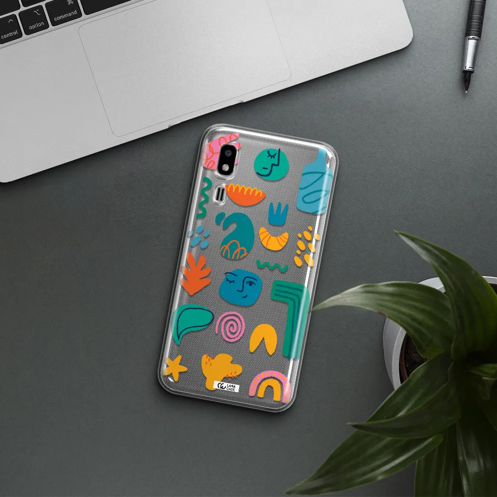 a collection of colorful shapes Samsung A2 Core Clear TPU Case