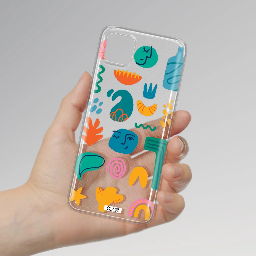 a collection of colorful shapes Samsung A22 5g Clear TPU Case