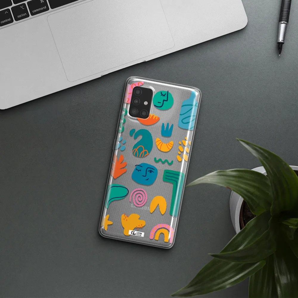 a collection of colorful shapes Samsung A51 Clear TPU Case