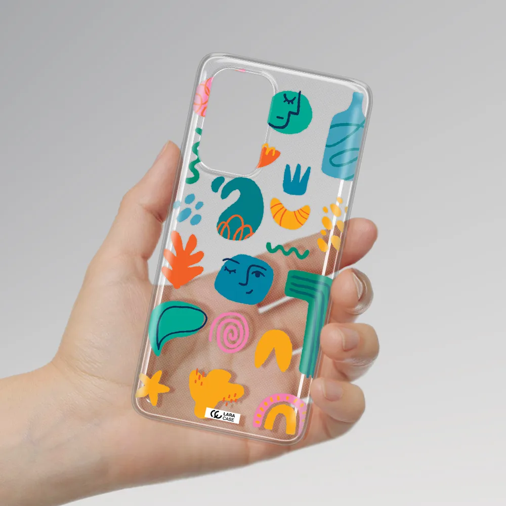 a collection of colorful shapes Samsung A53 Clear TPU Case