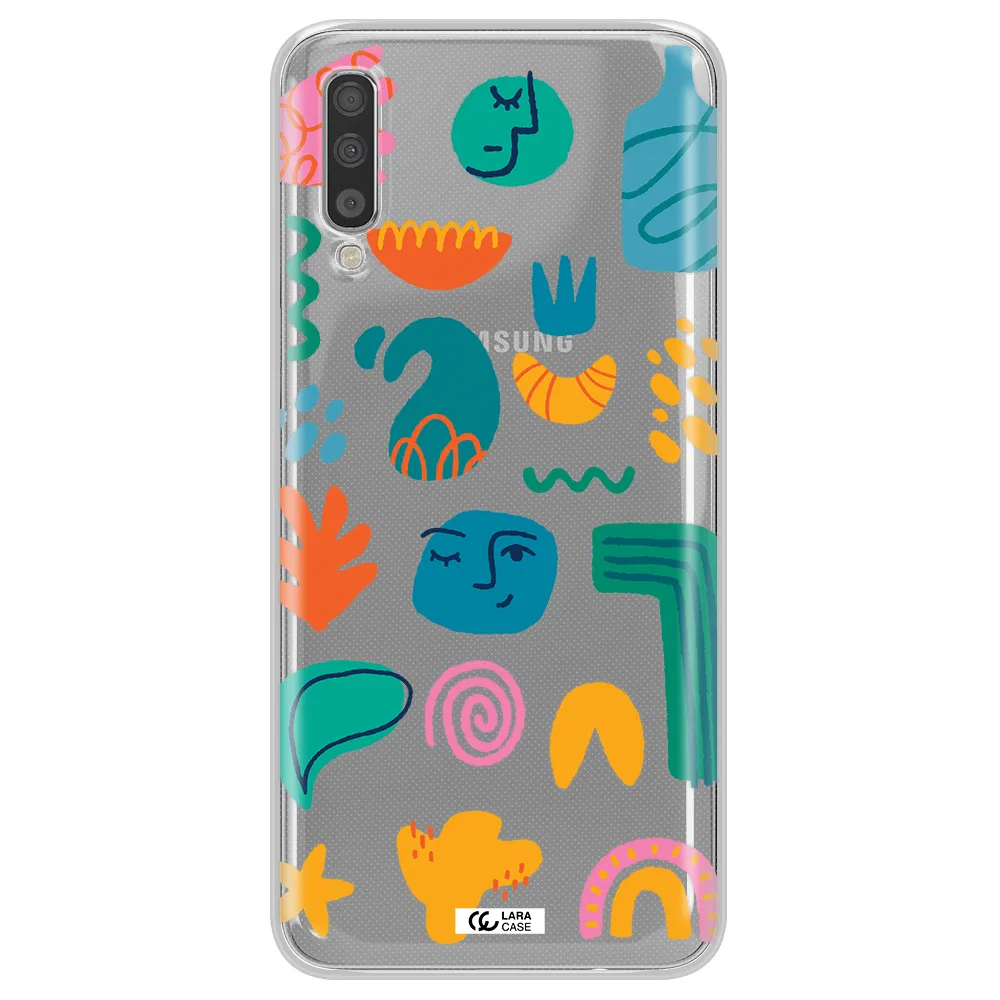 A Collection Of Colorful Shapes Samsung A70S Clear Tpu Case