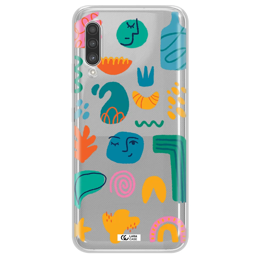 a collection of colorful shapes Samsung A90 Clear TPU Case