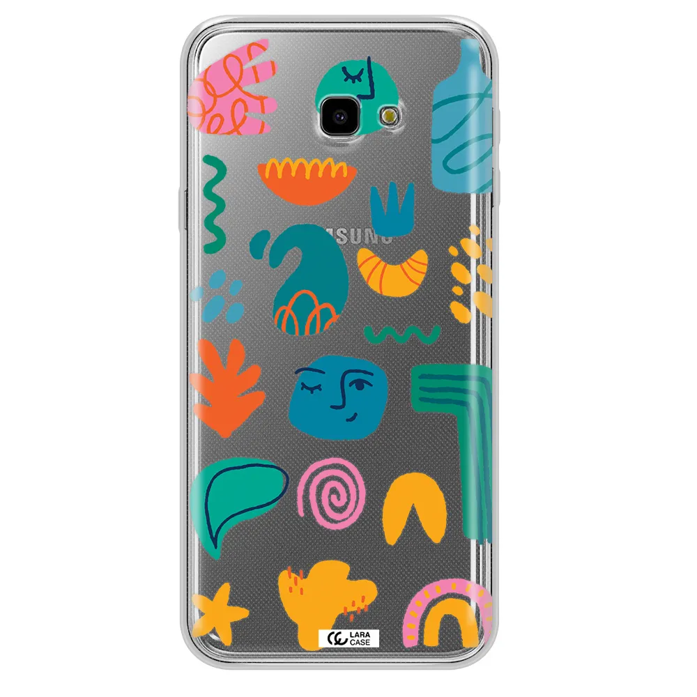 a collection of colorful shapes Samsung J4 Plus Clear TPU Case