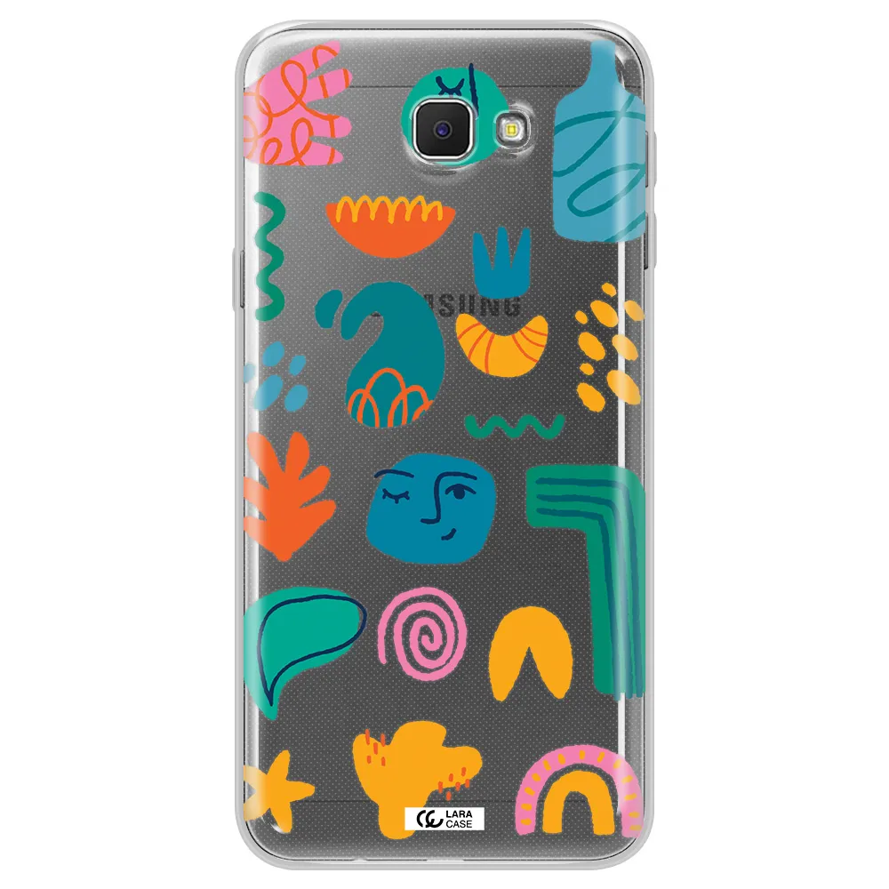 a collection of colorful shapes Samsung J5 Prime Clear TPU Case