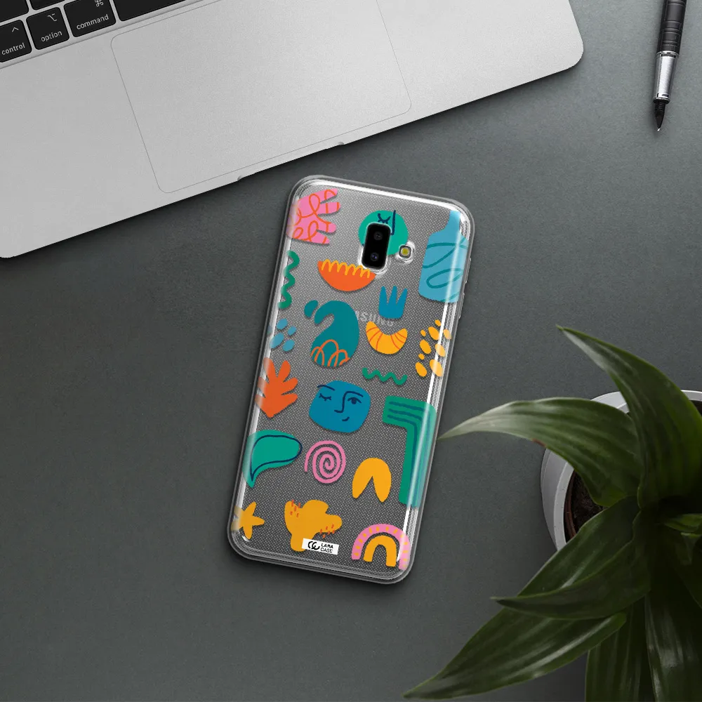 a collection of colorful shapes Samsung J6 Plus Clear TPU Case