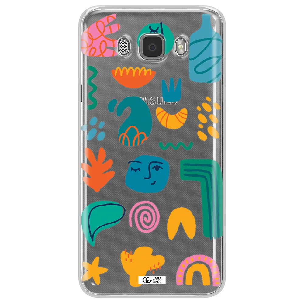 a collection of colorful shapes Samsung J7 2016 Clear TPU Case