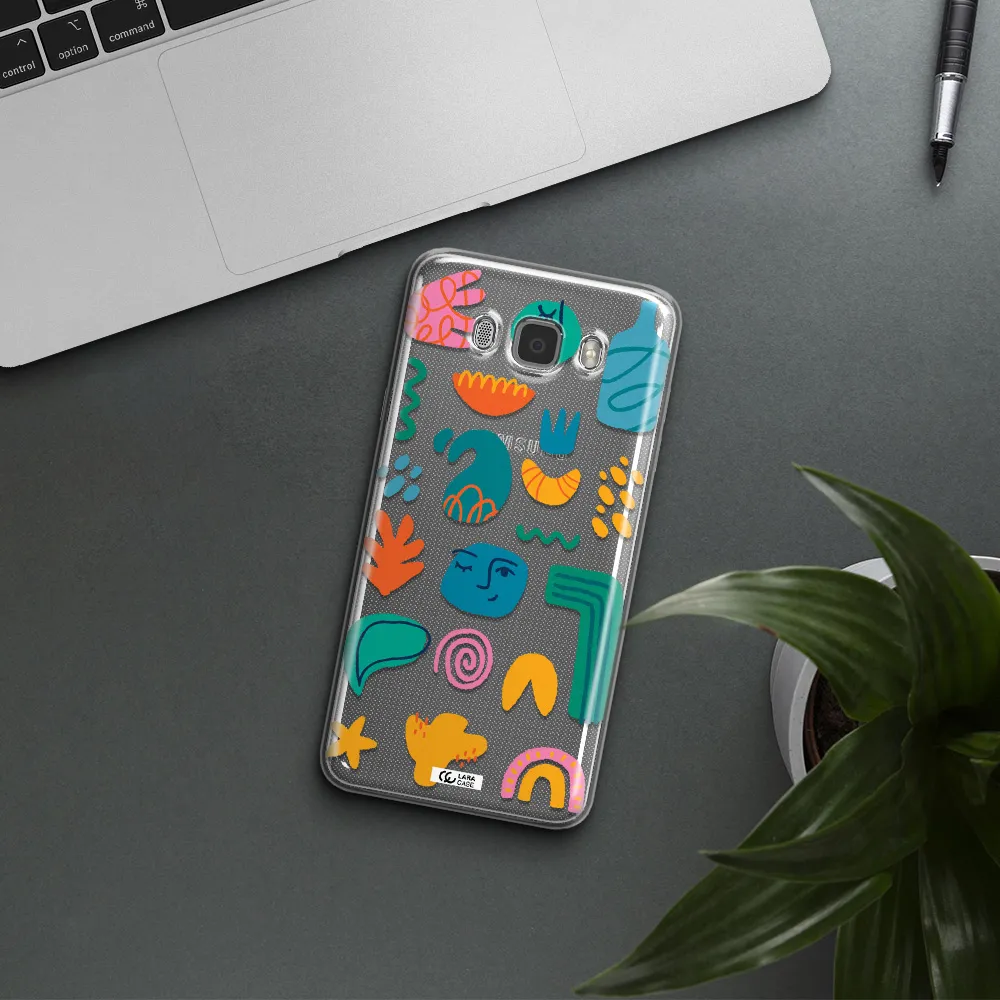 a collection of colorful shapes Samsung J7 2016 Clear TPU Case