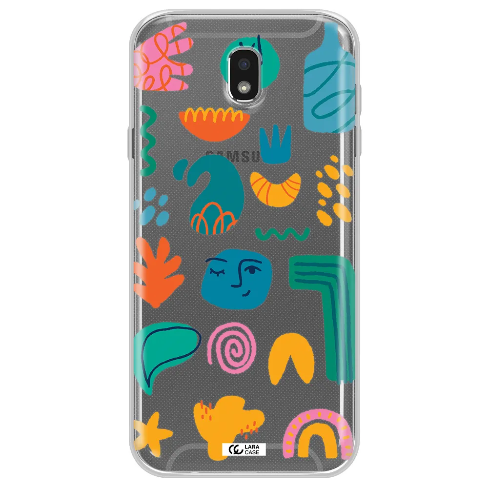 a collection of colorful shapes Samsung J7 Pro Clear TPU Case