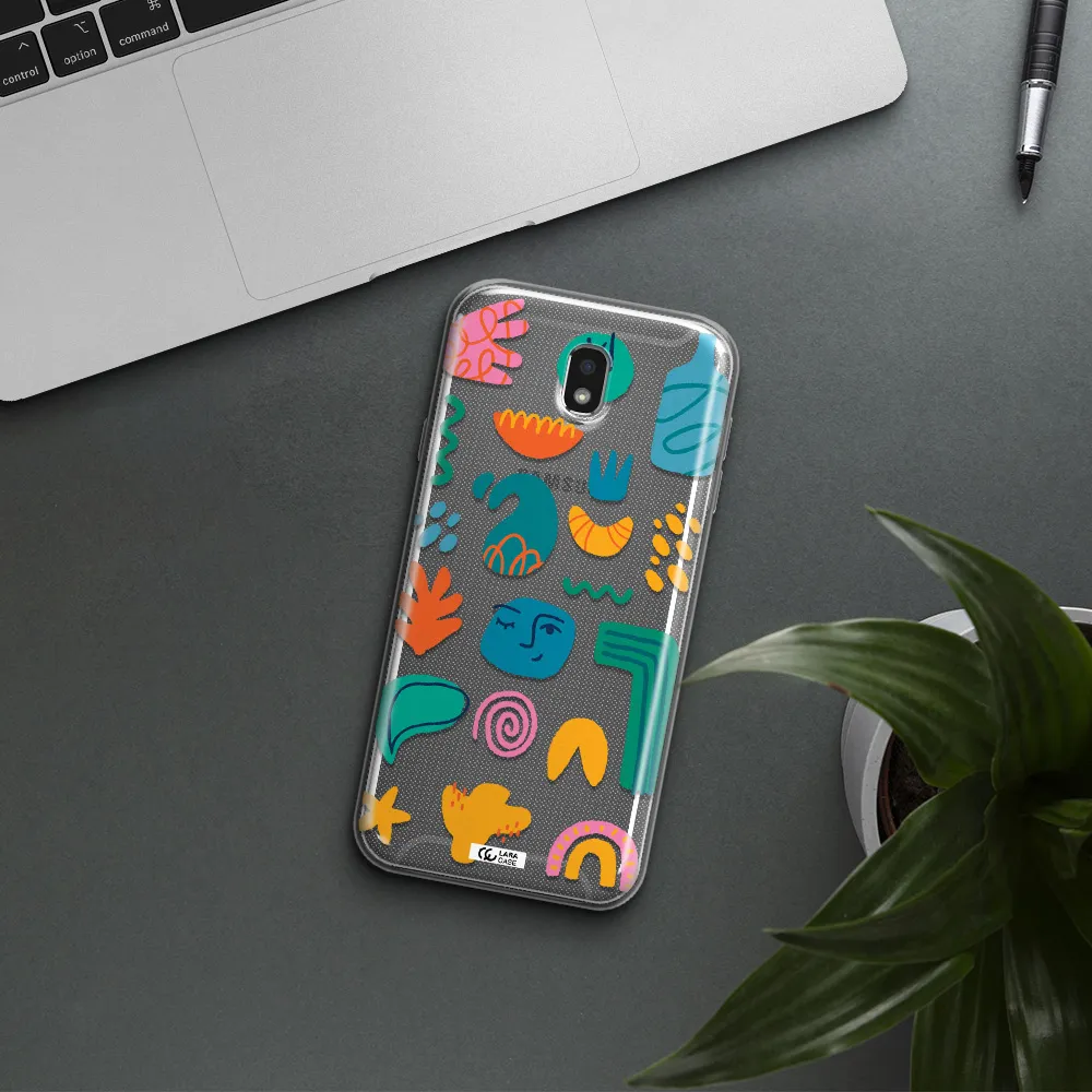a collection of colorful shapes Samsung J7 Pro Clear TPU Case